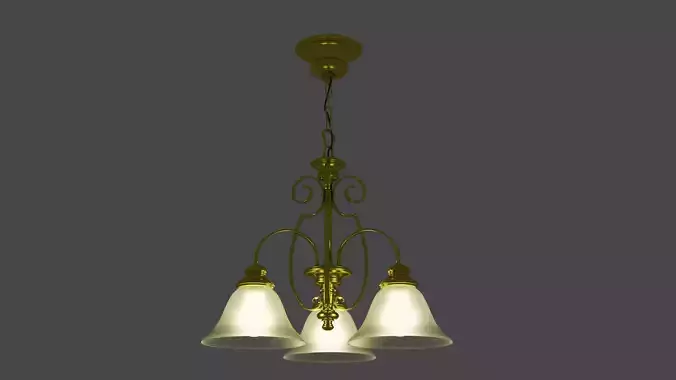 Chandelier with three glass shades