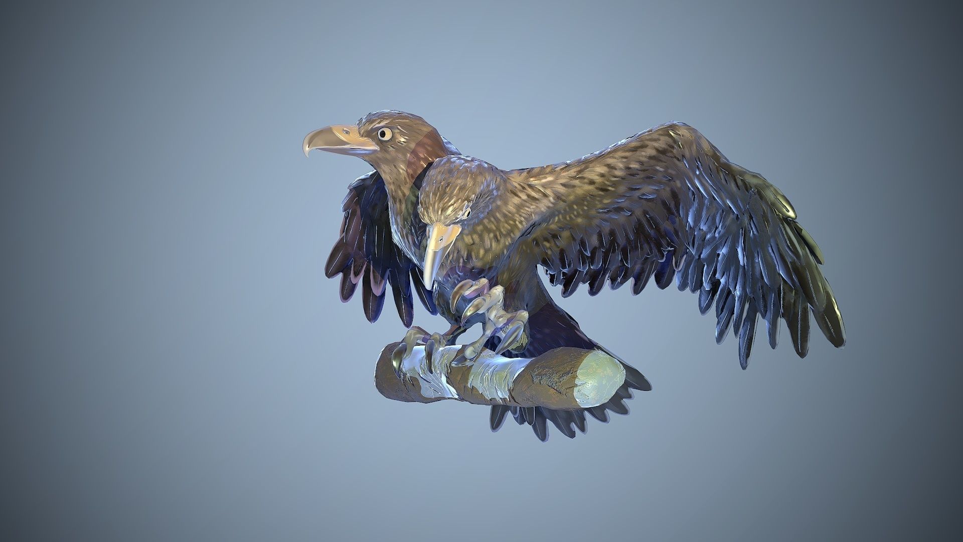 two-headed eagle Low-poly 3D model_5