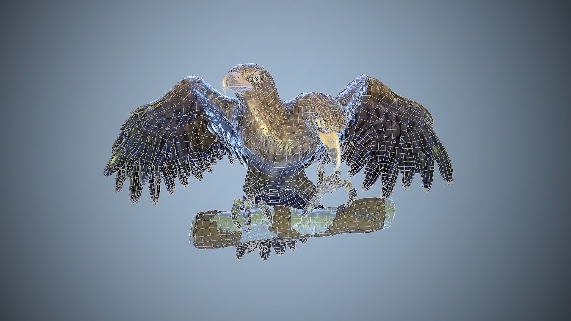 two-headed eagle Low-poly 3D model_7