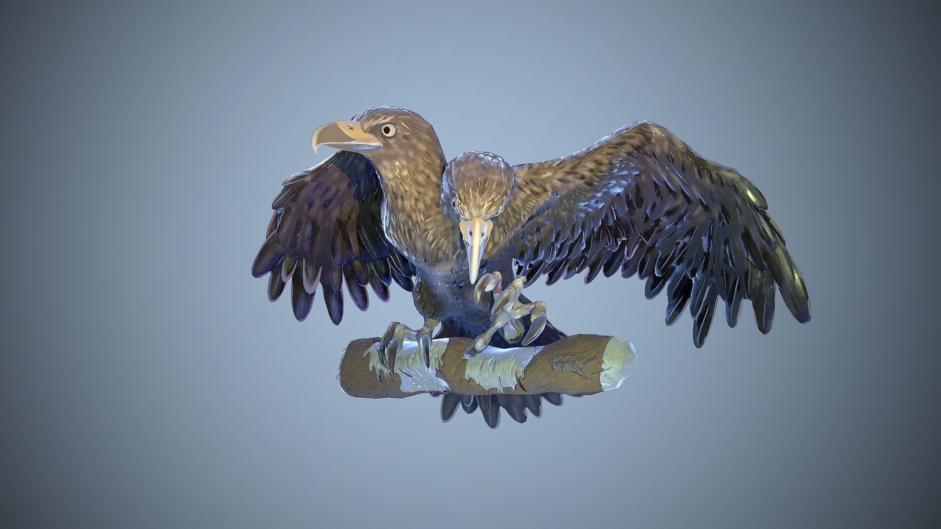 two-headed eagle Low-poly 3D model_6