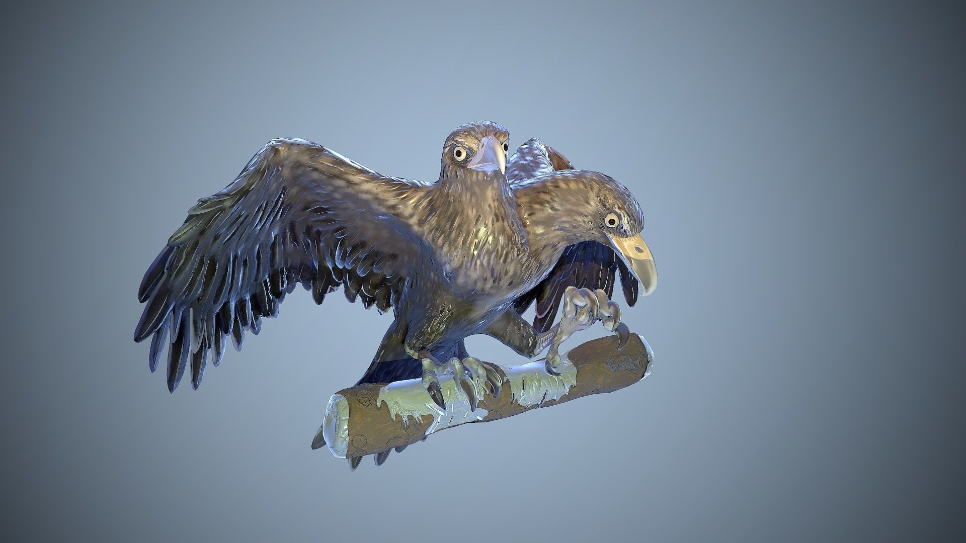 two-headed eagle Low-poly 3D model_1