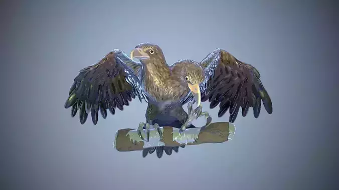 two-headed eagle Low-poly 3D model
