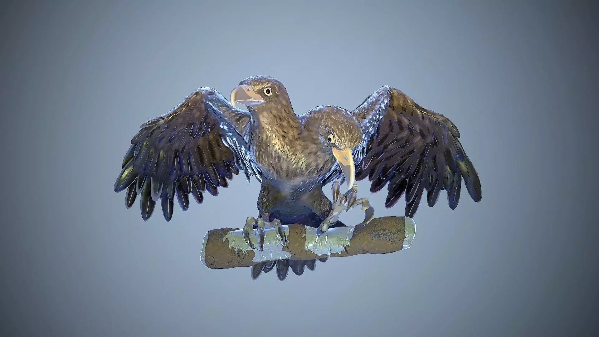 two-headed eagle Low-poly 3D model_0
