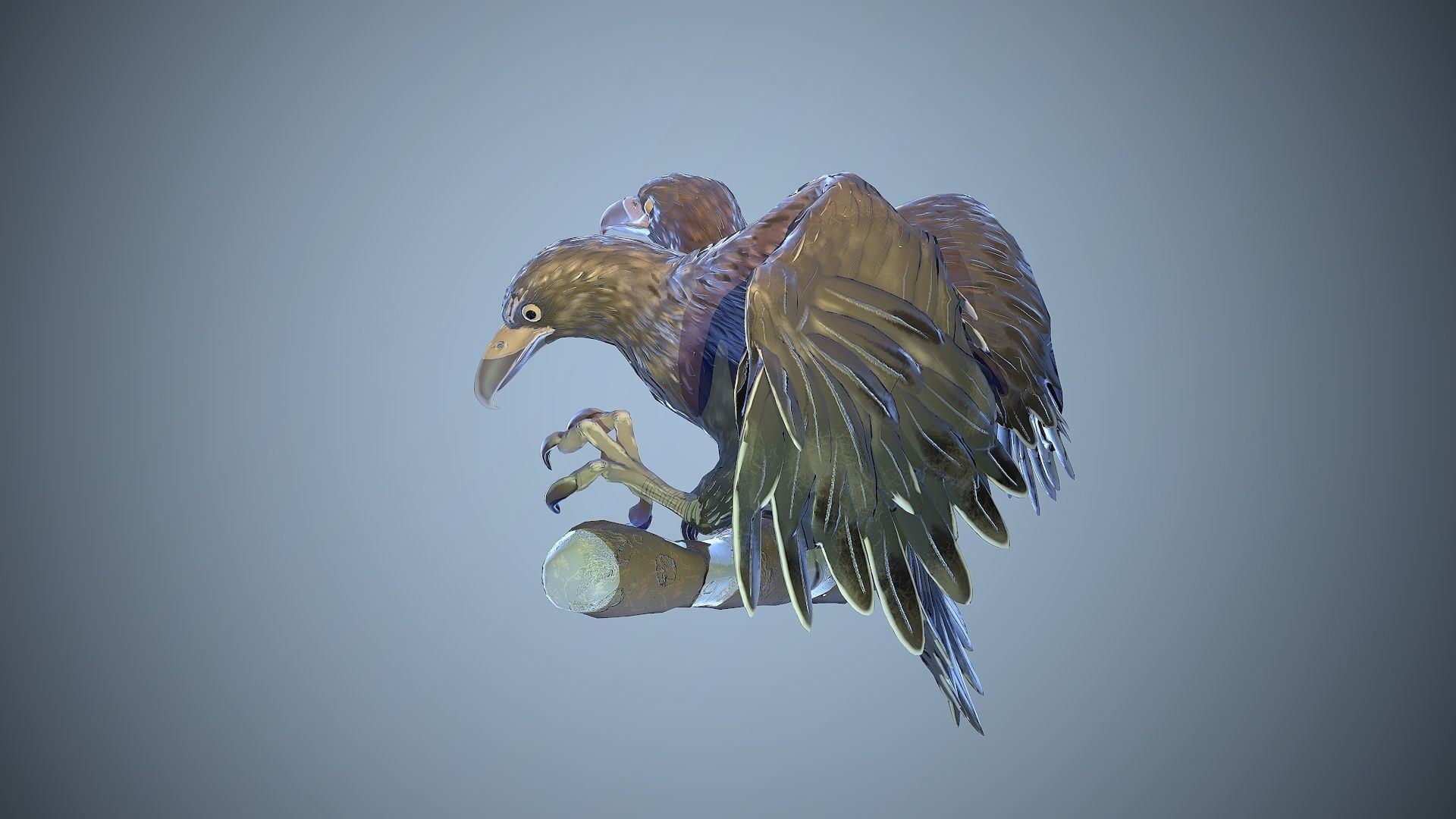 two-headed eagle Low-poly 3D model_4