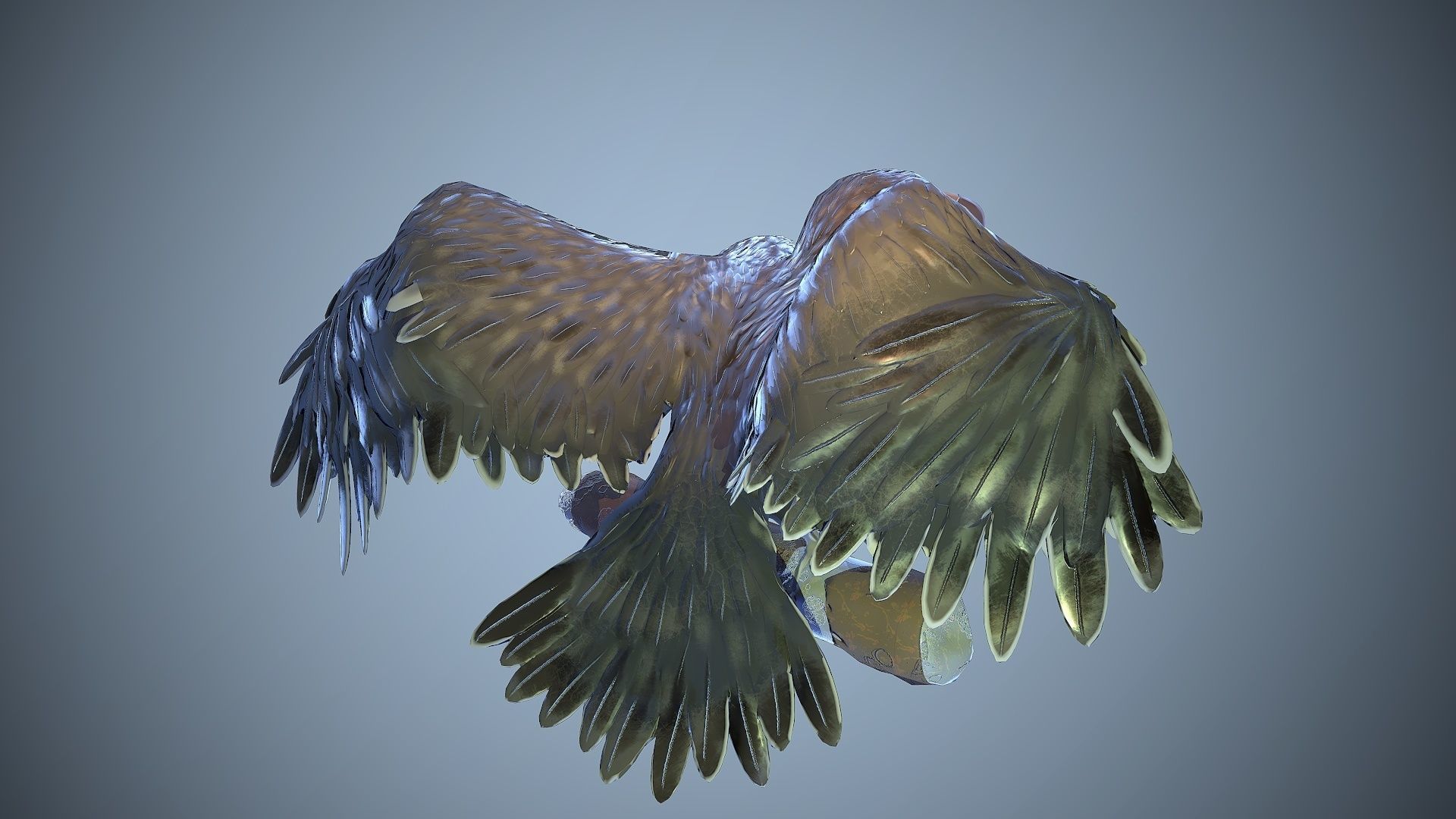 two-headed eagle Low-poly 3D model_2