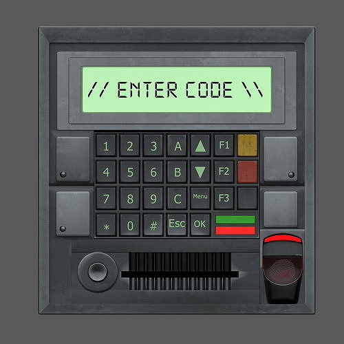 Access Control Panel Low-poly 3D model