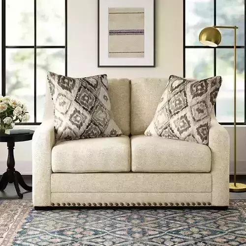 Swanigan  Square Arm Loveseat with Cushions