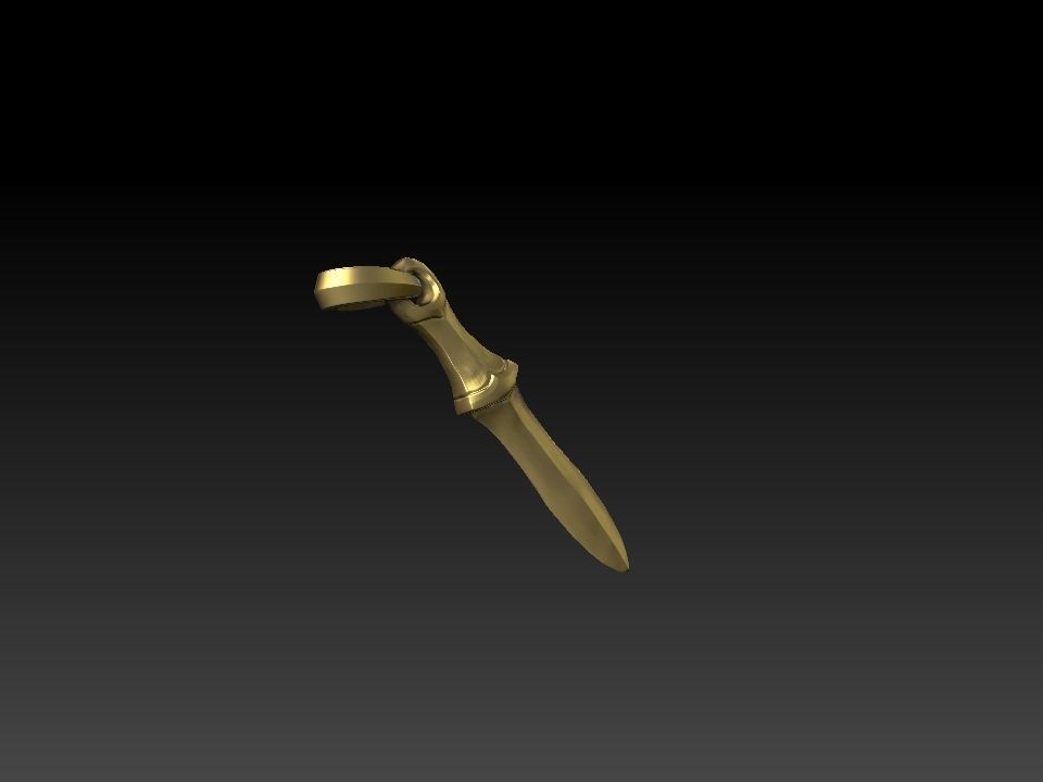 DC011P - The Dagger Pendant 3D print model_3