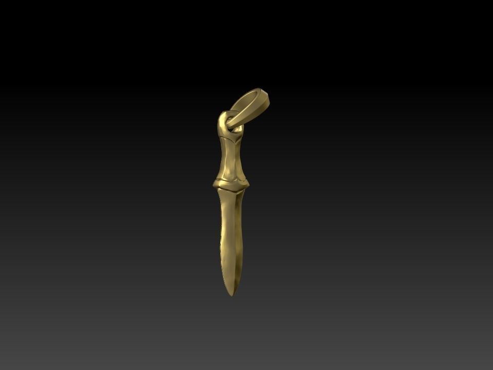 DC011P - The Dagger Pendant 3D print model_5