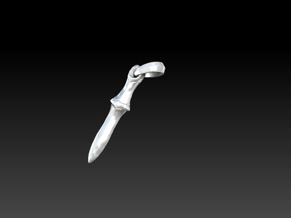 DC011P - The Dagger Pendant 3D print model_1