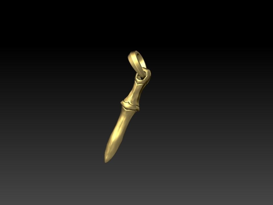 DC011P - The Dagger Pendant 3D print model_2