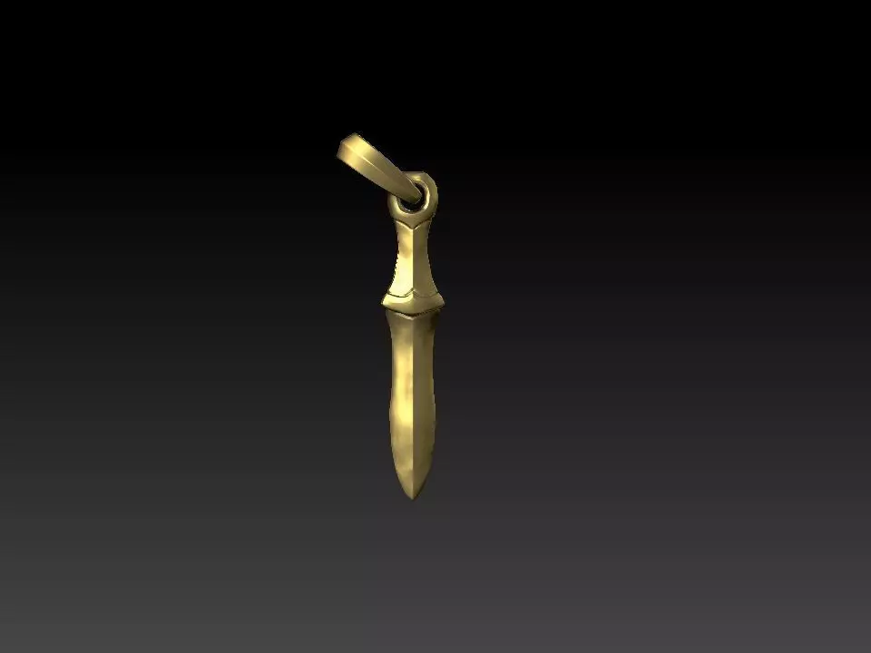 DC011P - The Dagger Pendant 3D print model_0