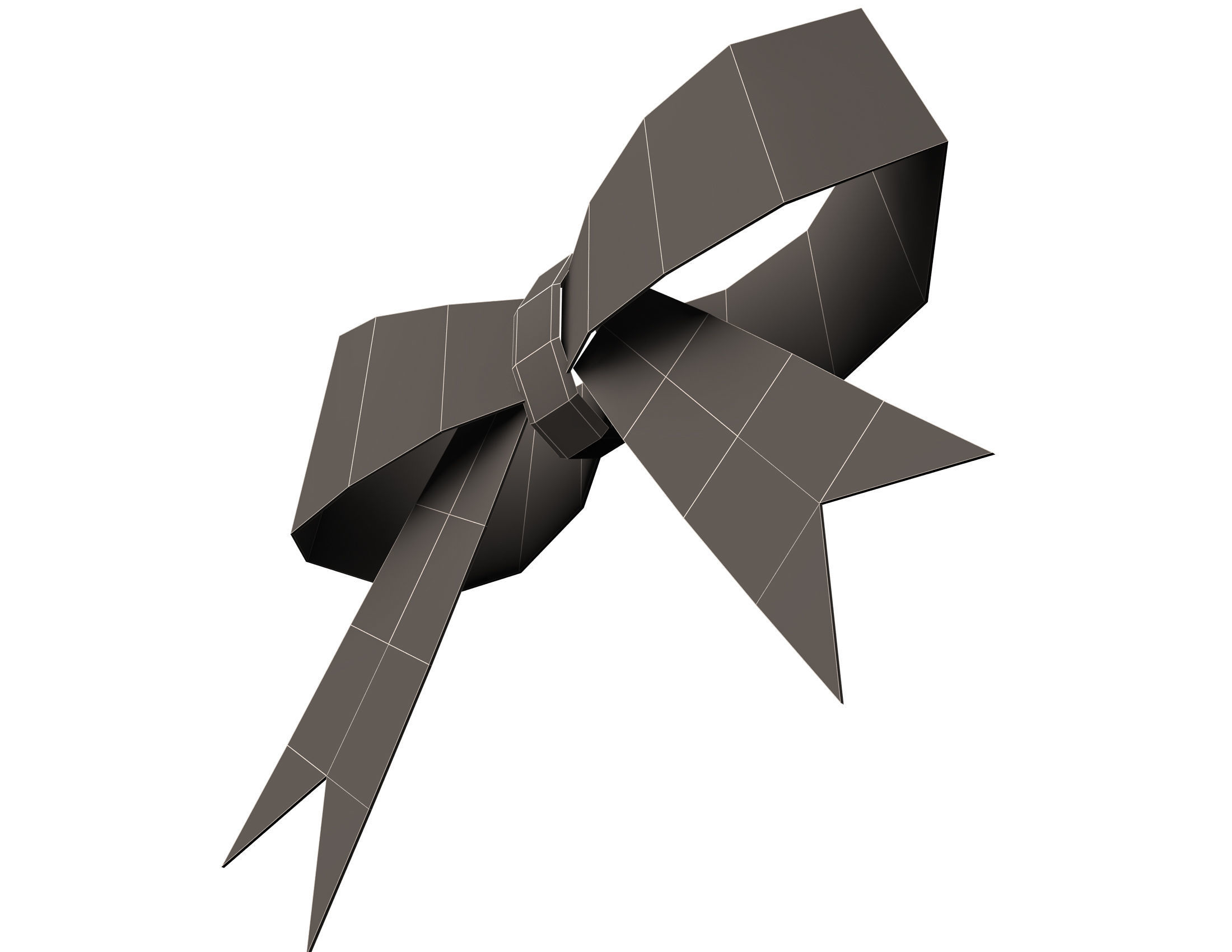 Gift ribbon red simple cartoon Low-poly 3D model_10