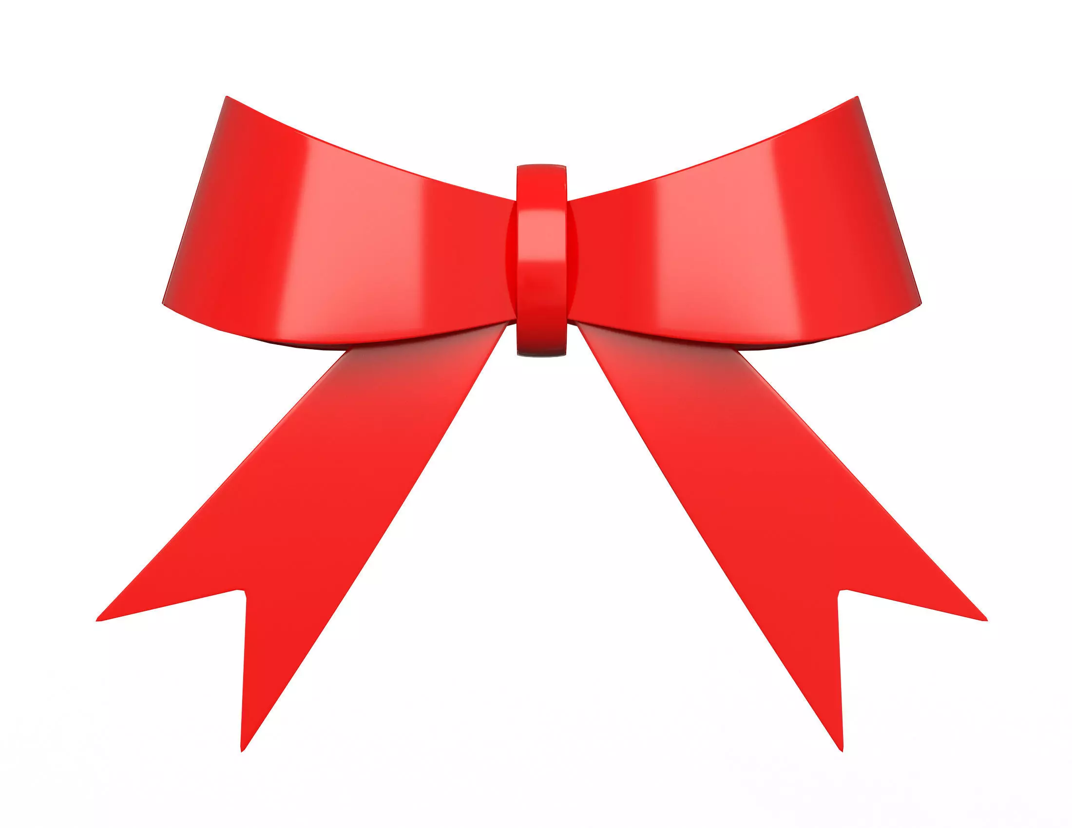 Gift ribbon red simple cartoon Low-poly 3D model_0