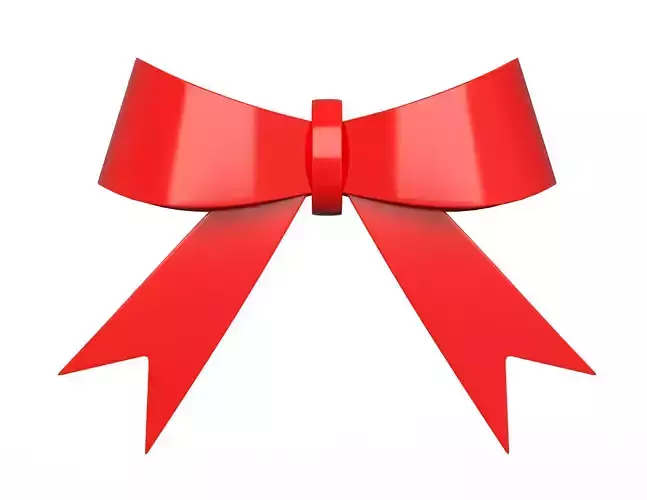 Gift ribbon red simple cartoon Low-poly 3D model