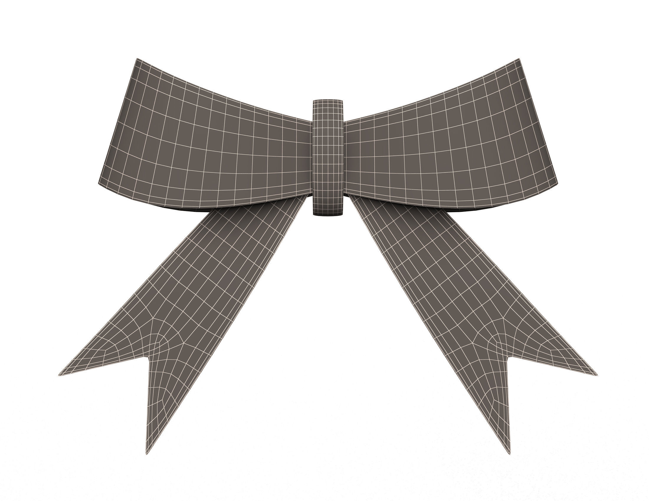 Gift ribbon red simple cartoon Low-poly 3D model_11