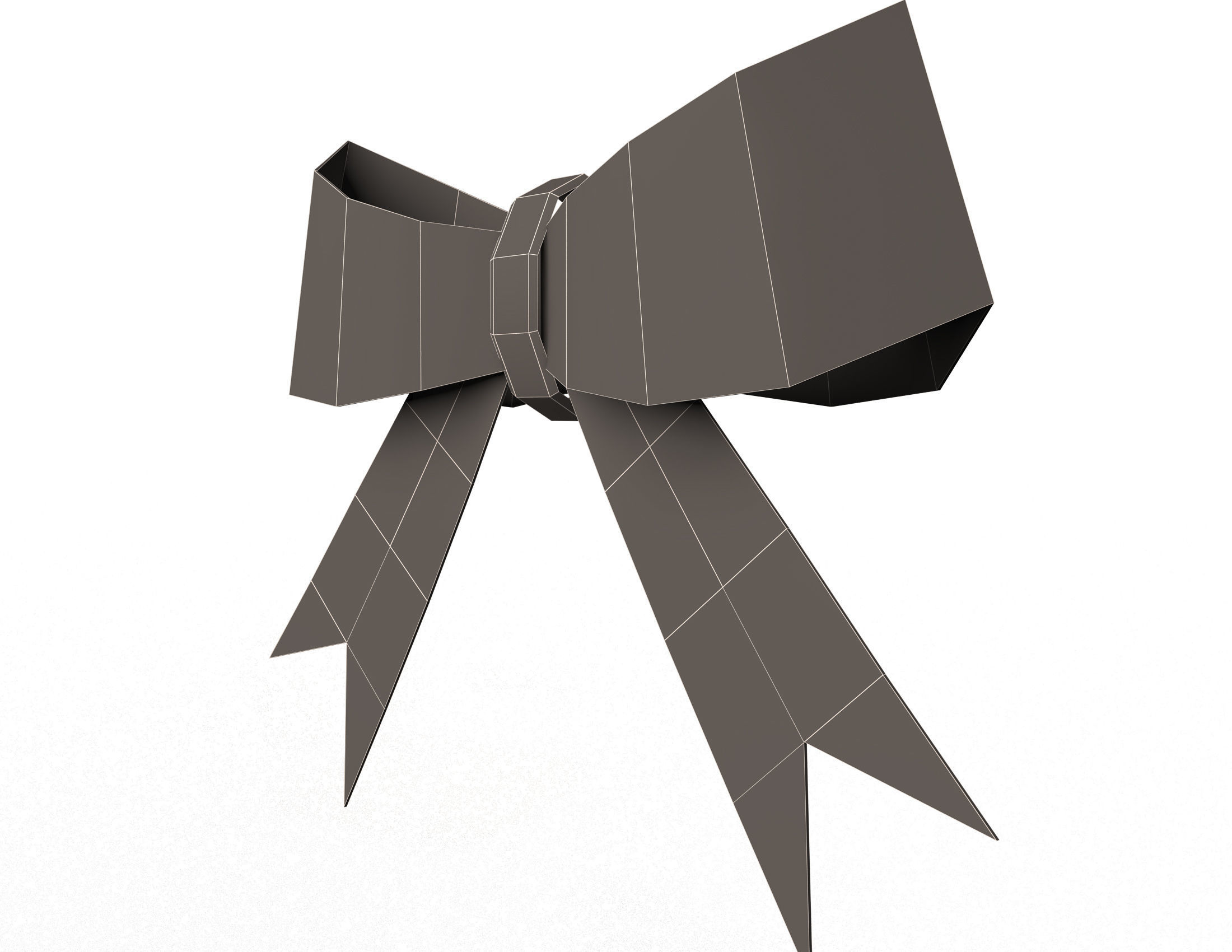 Gift ribbon red simple cartoon Low-poly 3D model_8