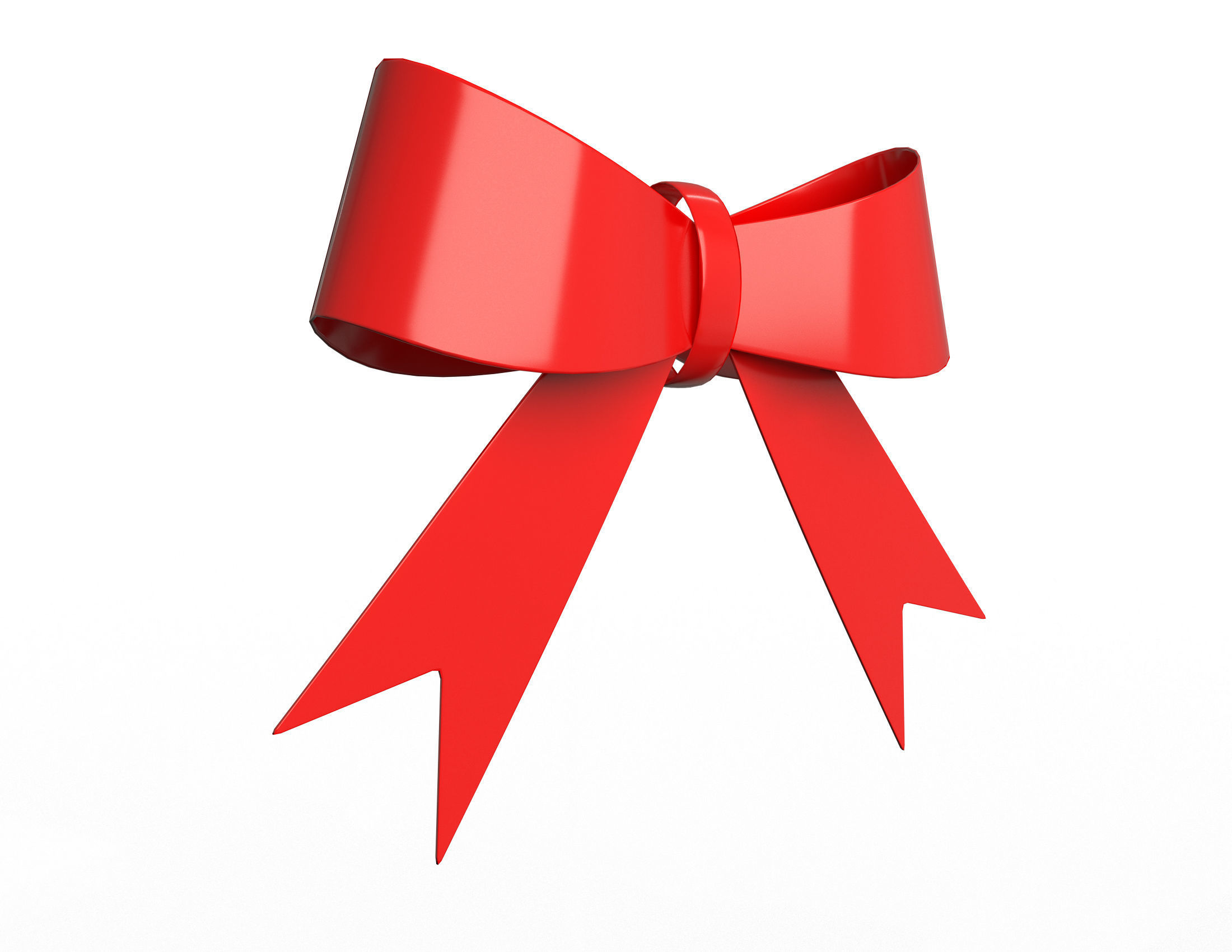 Gift ribbon red simple cartoon Low-poly 3D model_1