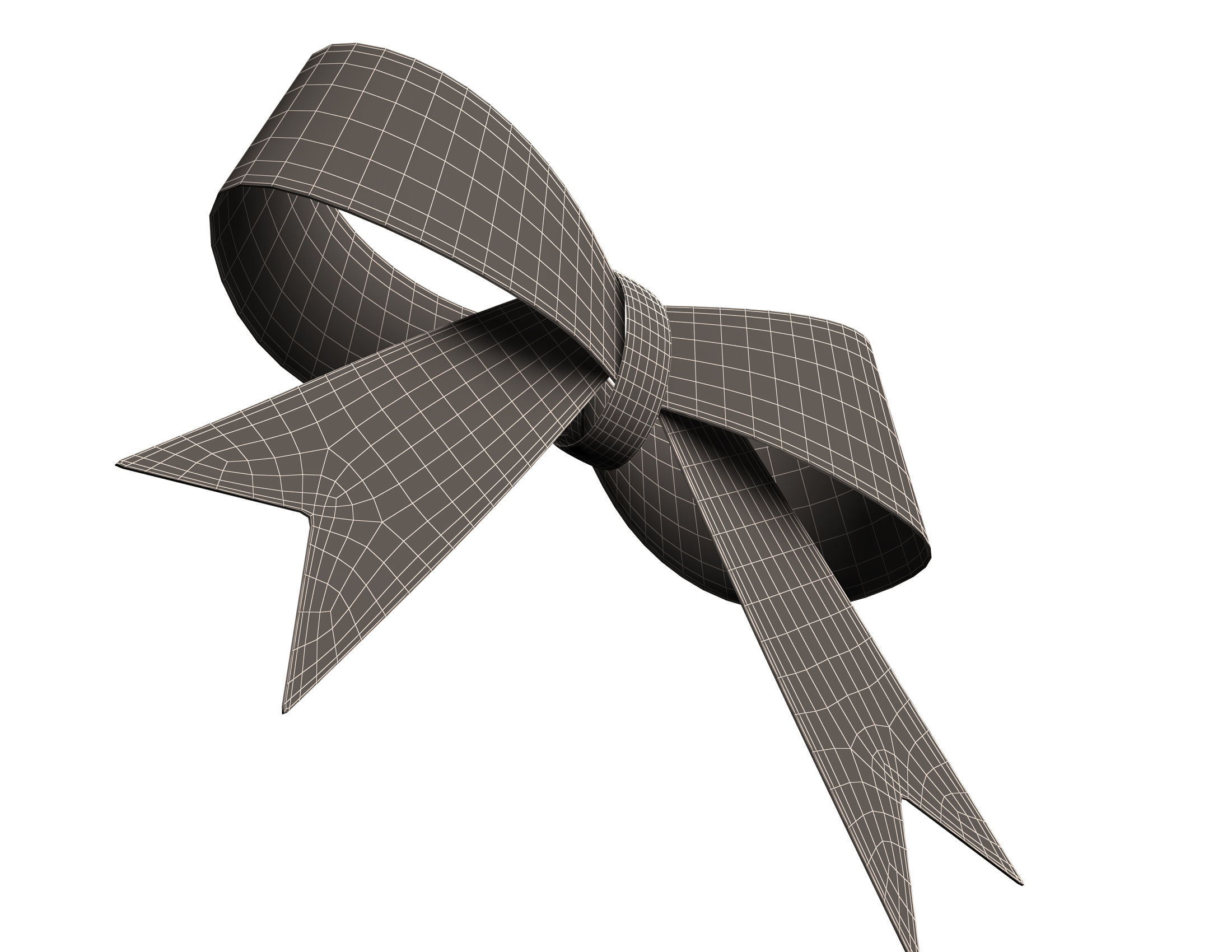 Gift ribbon red simple cartoon Low-poly 3D model_14