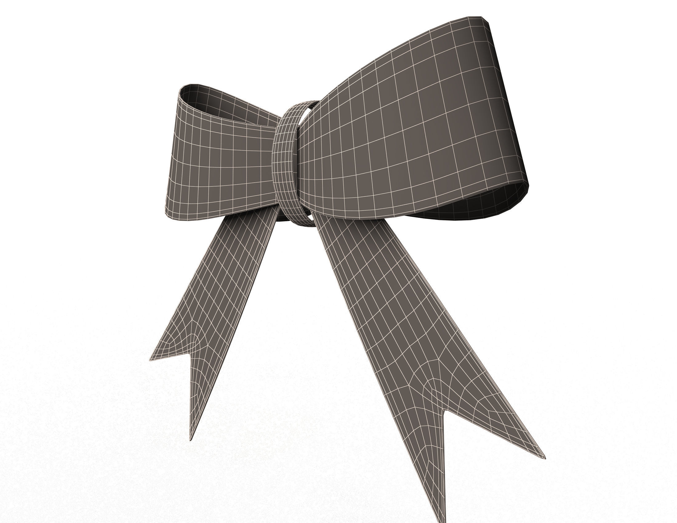 Gift ribbon red simple cartoon Low-poly 3D model_13