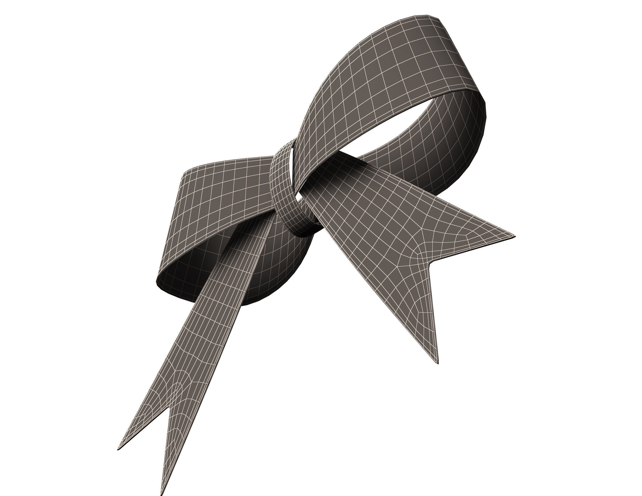 Gift ribbon red simple cartoon Low-poly 3D model_6