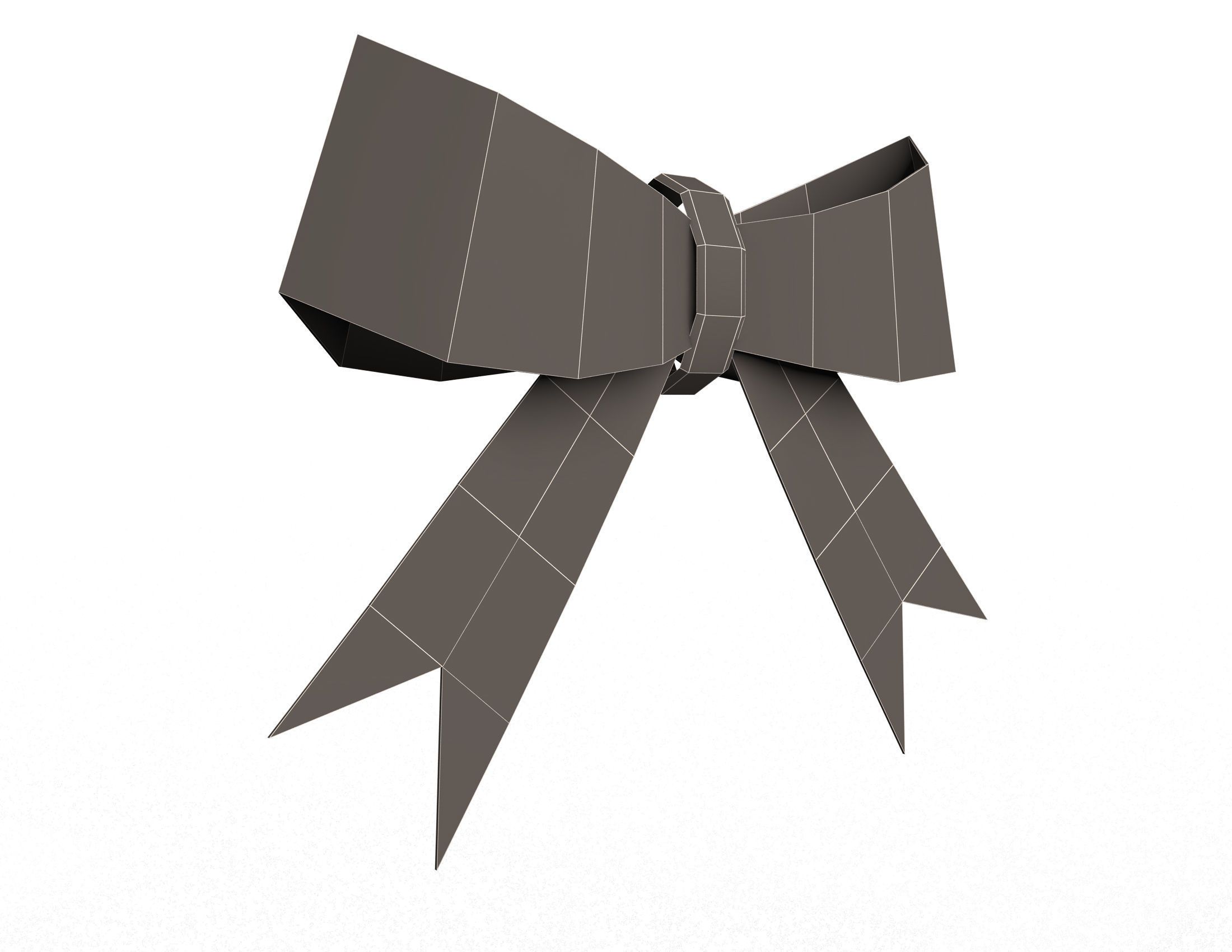 Gift ribbon red simple cartoon Low-poly 3D model_7