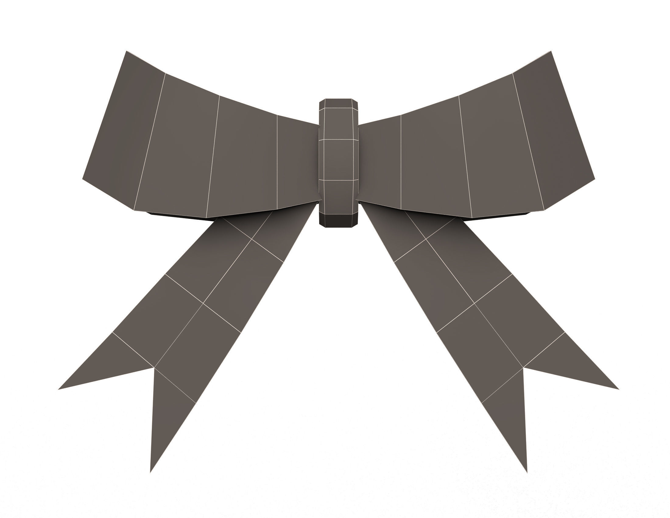 Gift ribbon red simple cartoon Low-poly 3D model_5