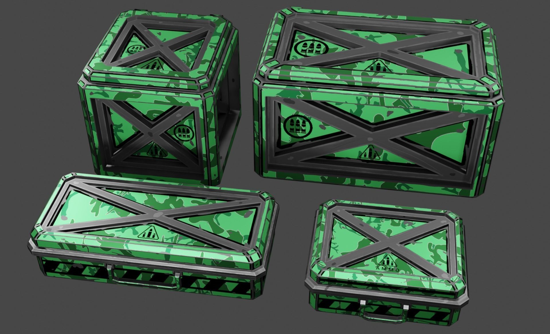 Case sci-fi Low-poly 3D model_3