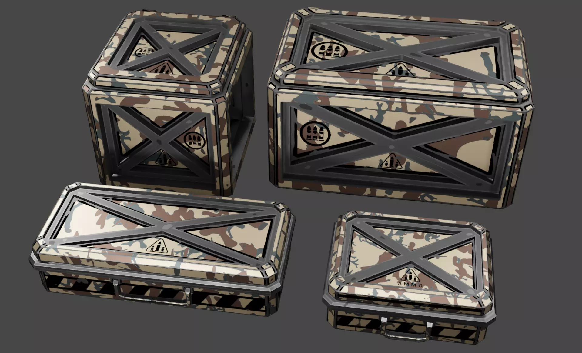 Case sci-fi Low-poly 3D model_0