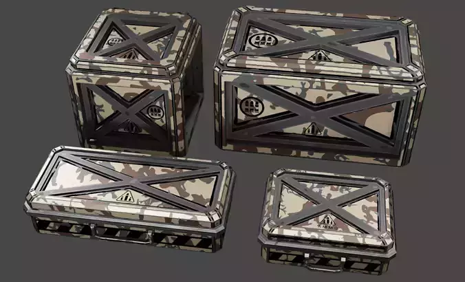 Case sci-fi Low-poly 3D model
