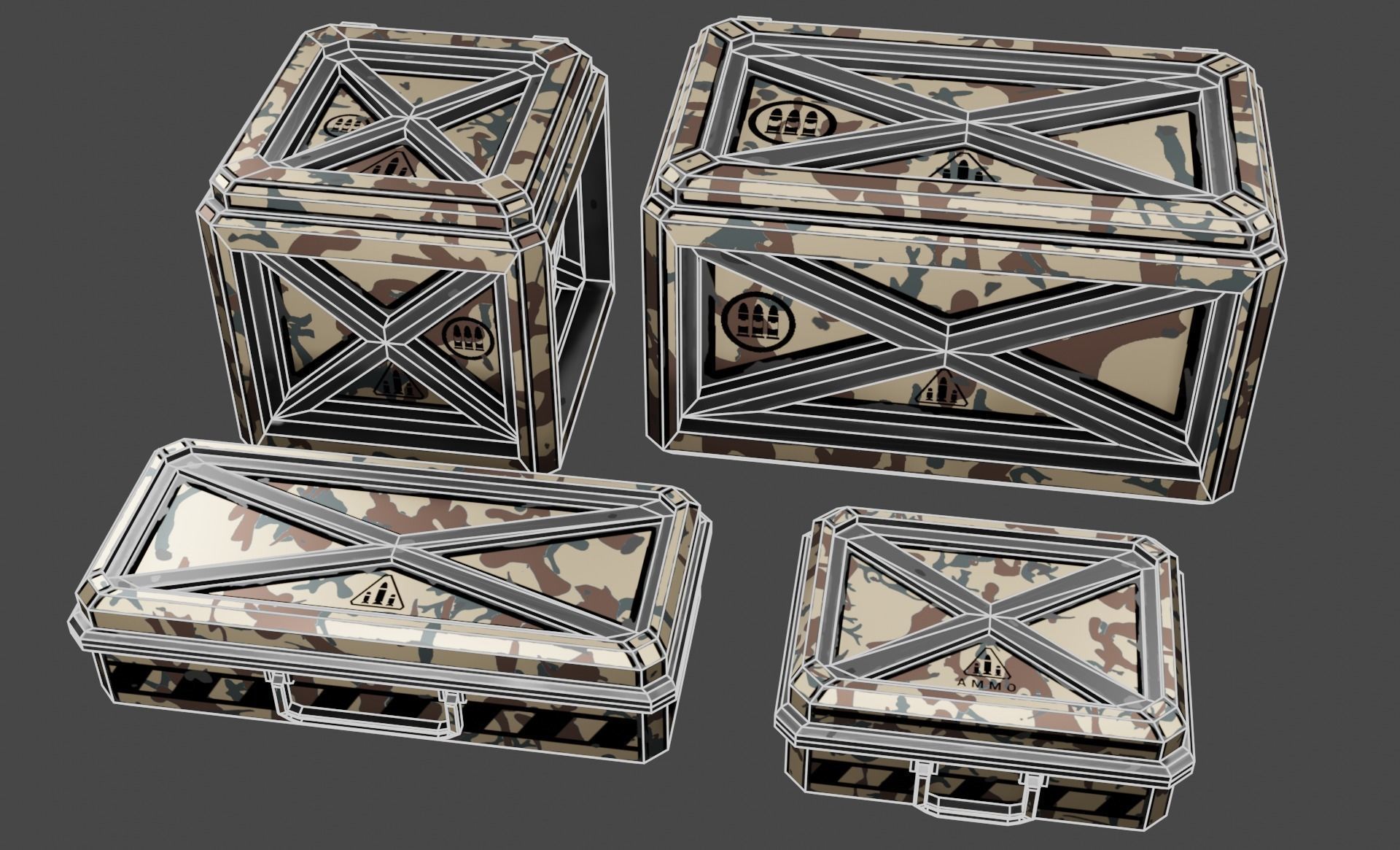 Case sci-fi Low-poly 3D model_1