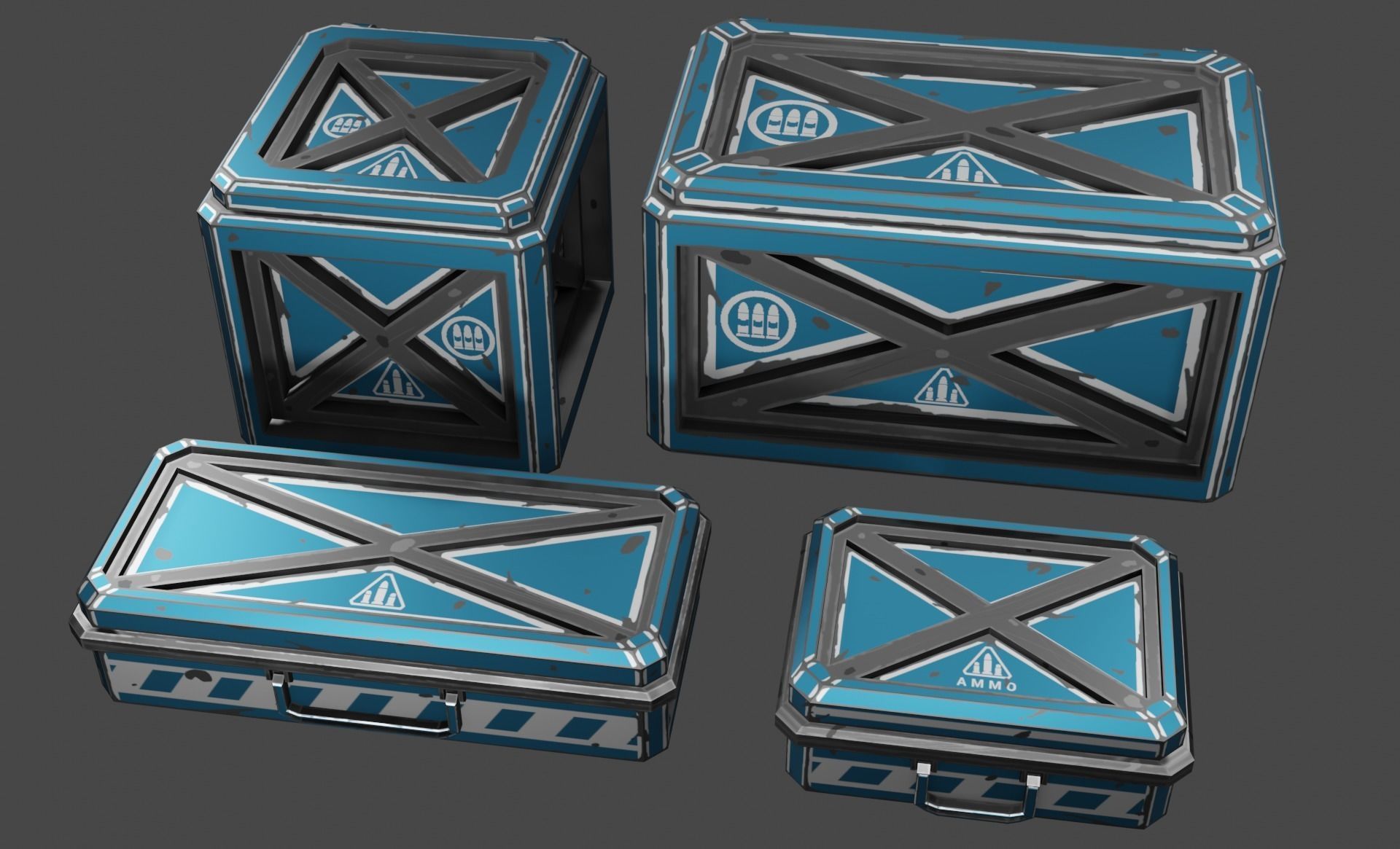 Case sci-fi Low-poly 3D model_7