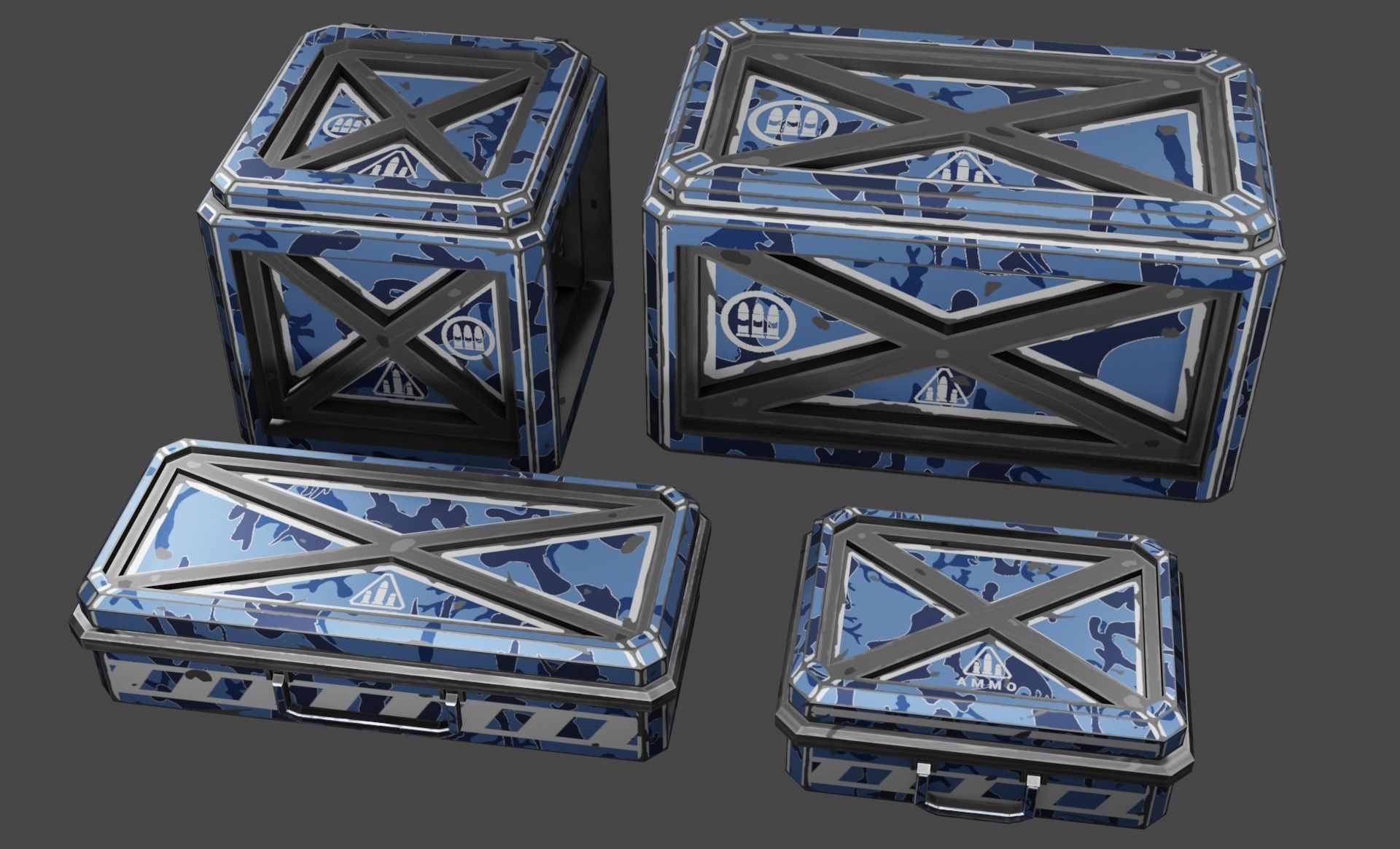 Case sci-fi Low-poly 3D model_2