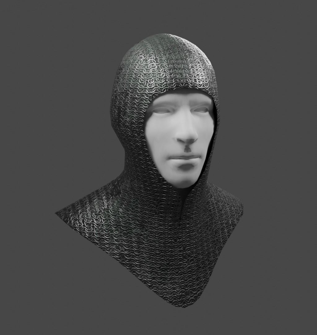 Medieval Chainmail Low-poly 3D model_0