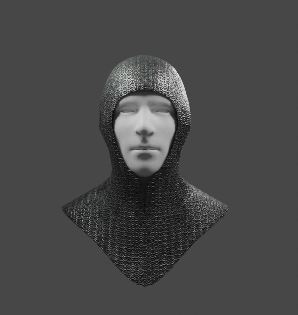 Medieval Chainmail Low-poly 3D model_2