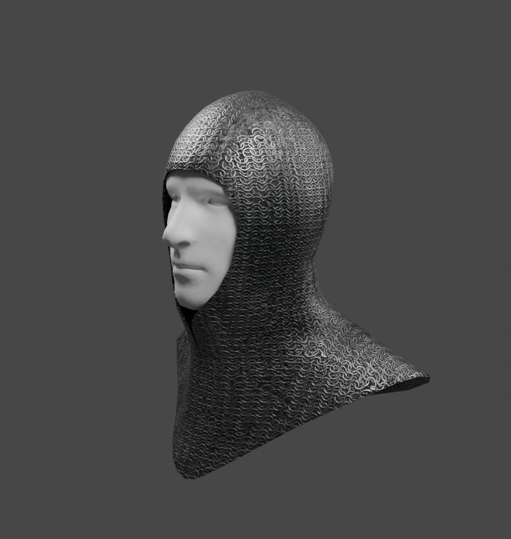 Medieval Chainmail Low-poly 3D model_1