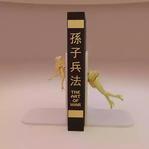 Girl Stuck Between Bookends 3D print model