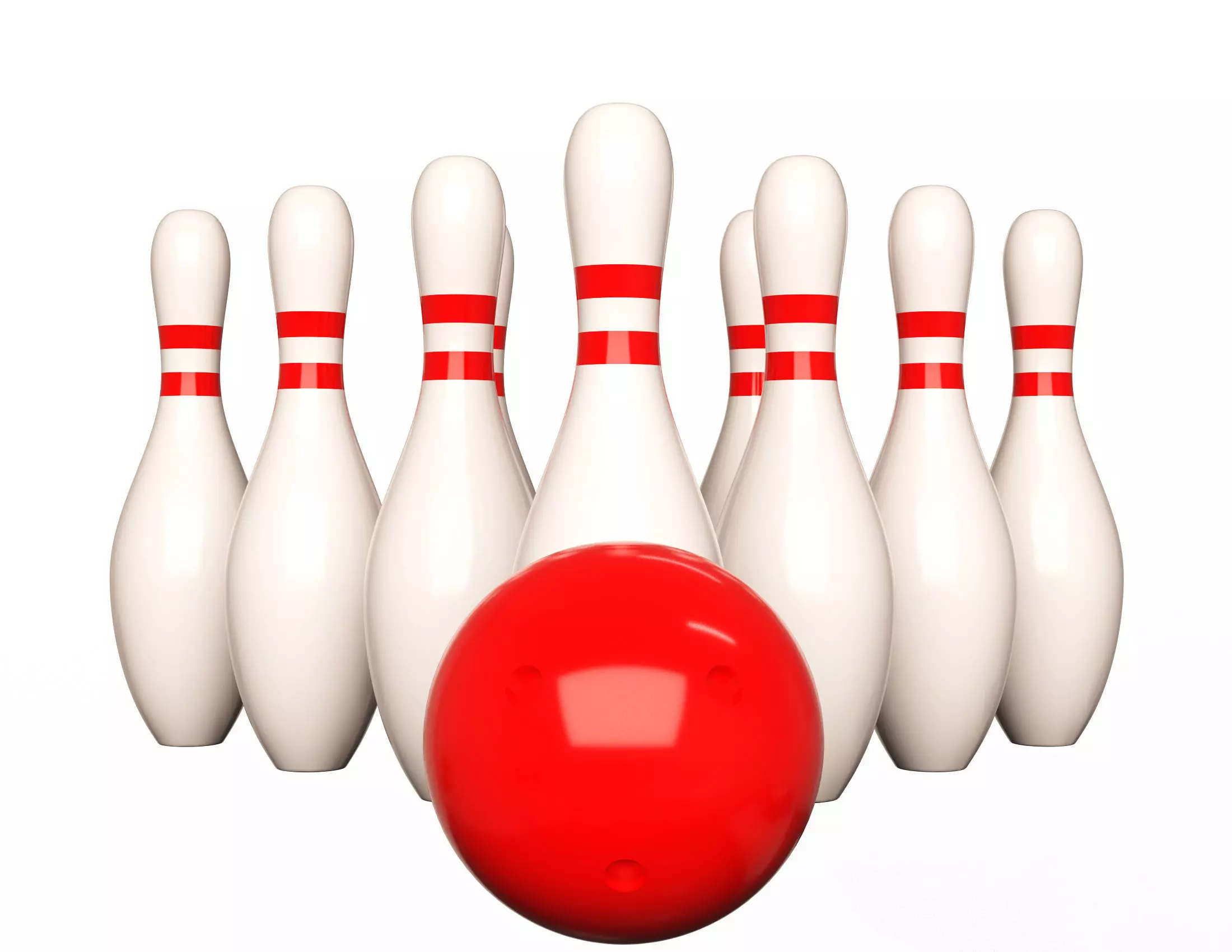 Bowling Ball and Pins Low-poly 3D model