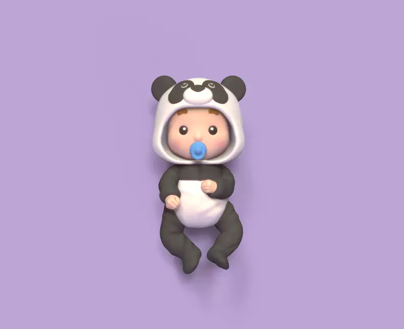 Baby Panda Clothes 3D print model_0