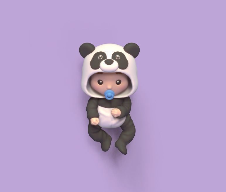 Baby Panda Clothes 3D print model_1