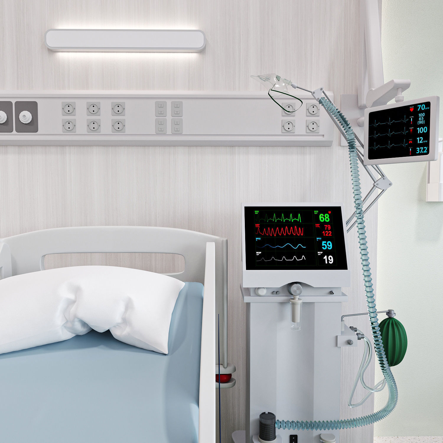 Medical Patient Room 3D 3D model_1