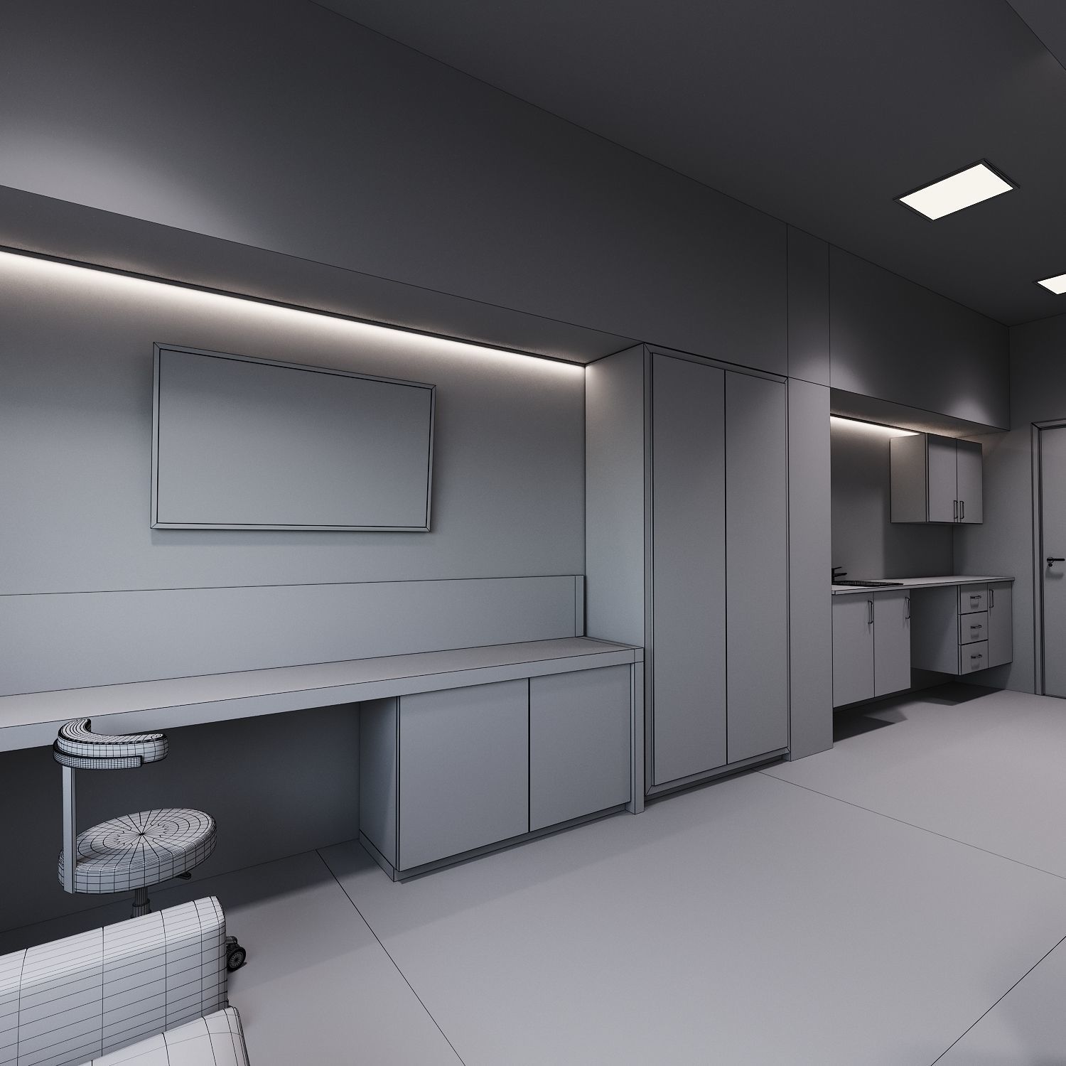 Medical Patient Room 3D 3D model_10