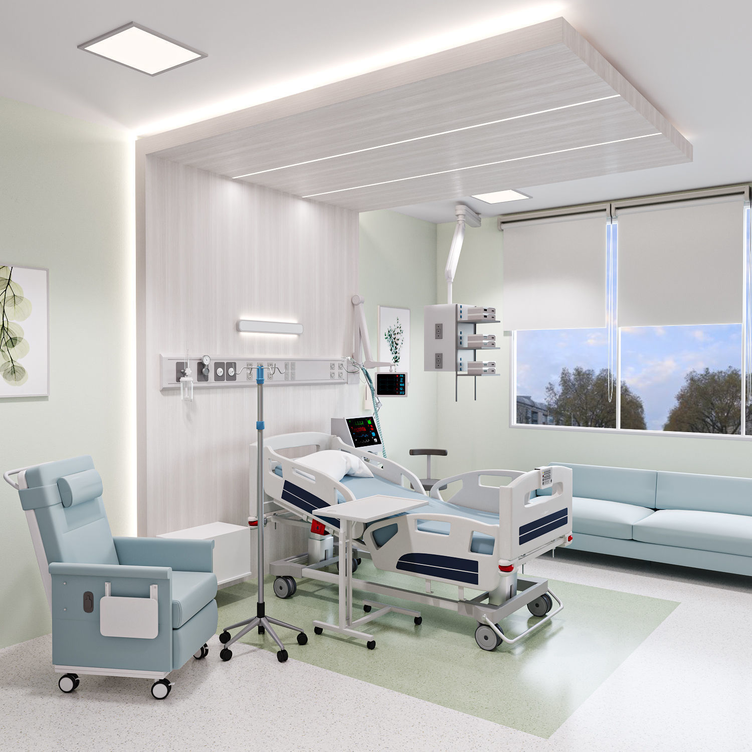 Medical Patient Room 3D 3D model_3