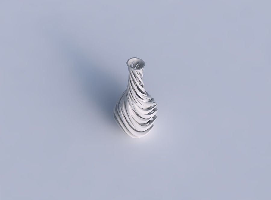 Vase bulged bottom with intertwining lines very twisted and t... 3D print model_1