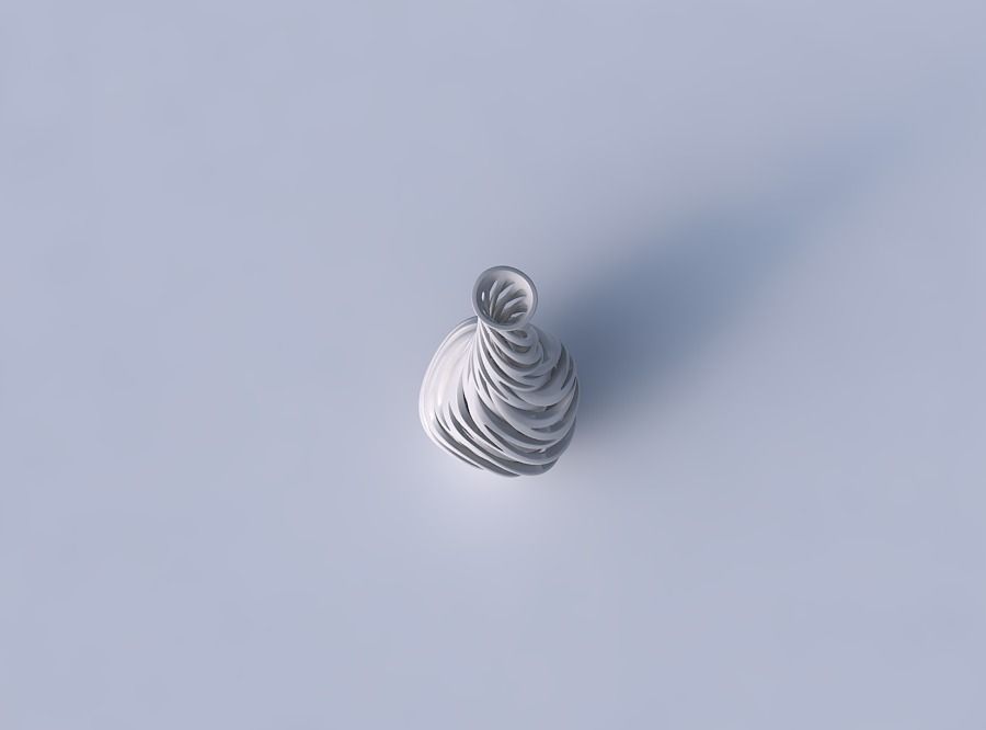 Vase bulged bottom with intertwining lines very twisted and t... 3D print model_2