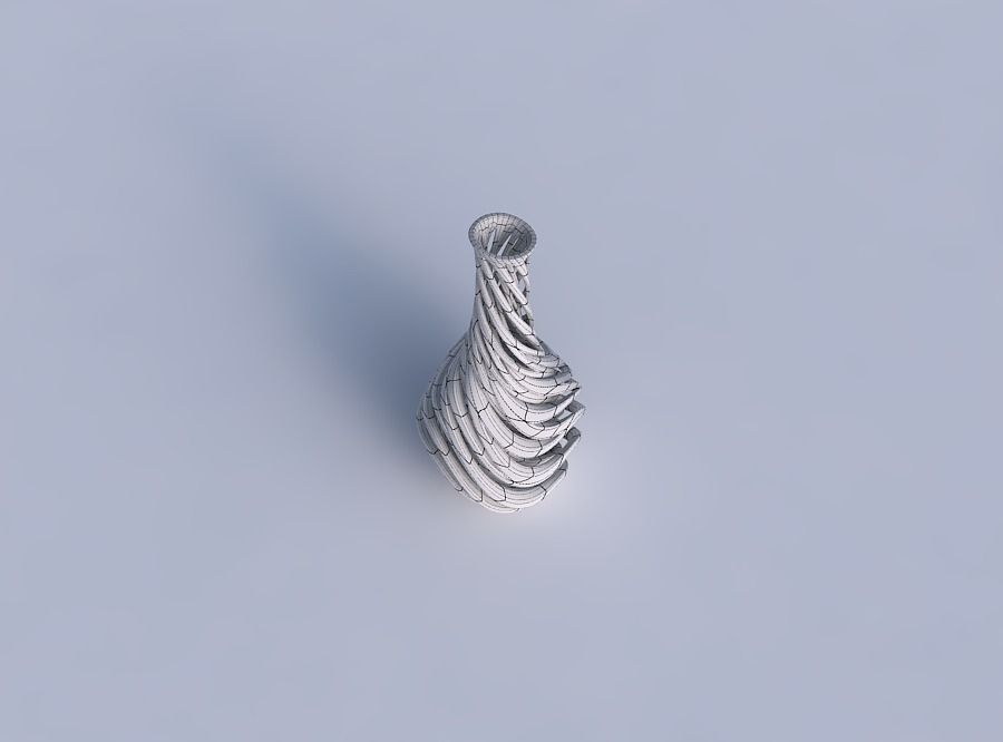 Vase bulged bottom with intertwining lines very twisted and t... 3D print model_6