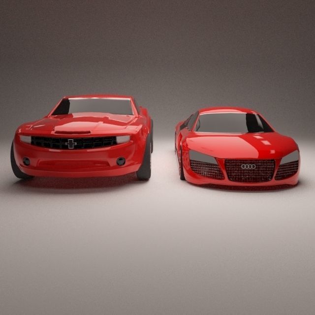 Cars 2 audi Low-poly 3D model_3