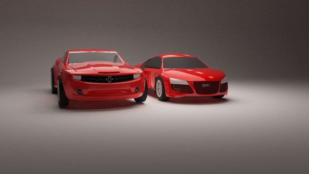 Cars 2 audi Low-poly 3D model_7