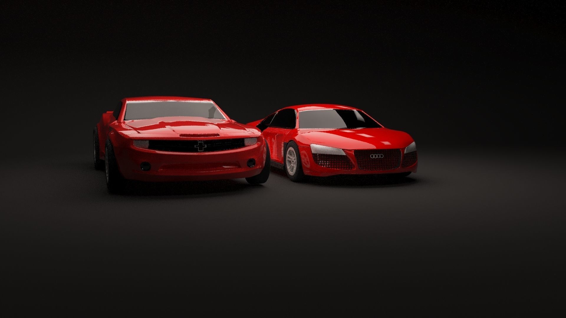 Cars 2 audi Low-poly 3D model_2