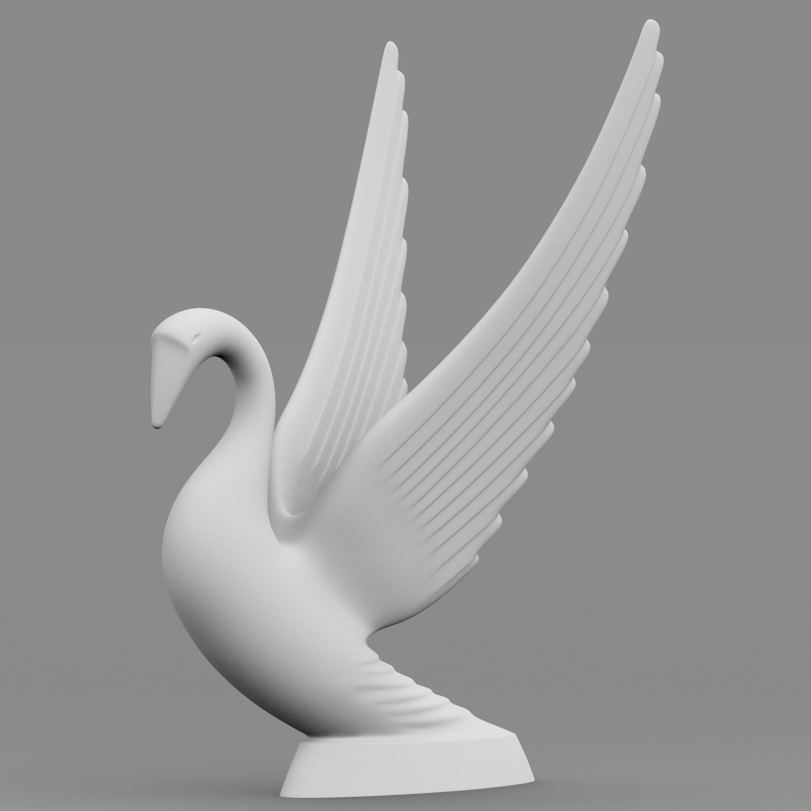 Swan Hood Ornament 3D model_7
